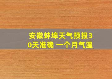 安徽蚌埠天气预报30天准确 一个月气温